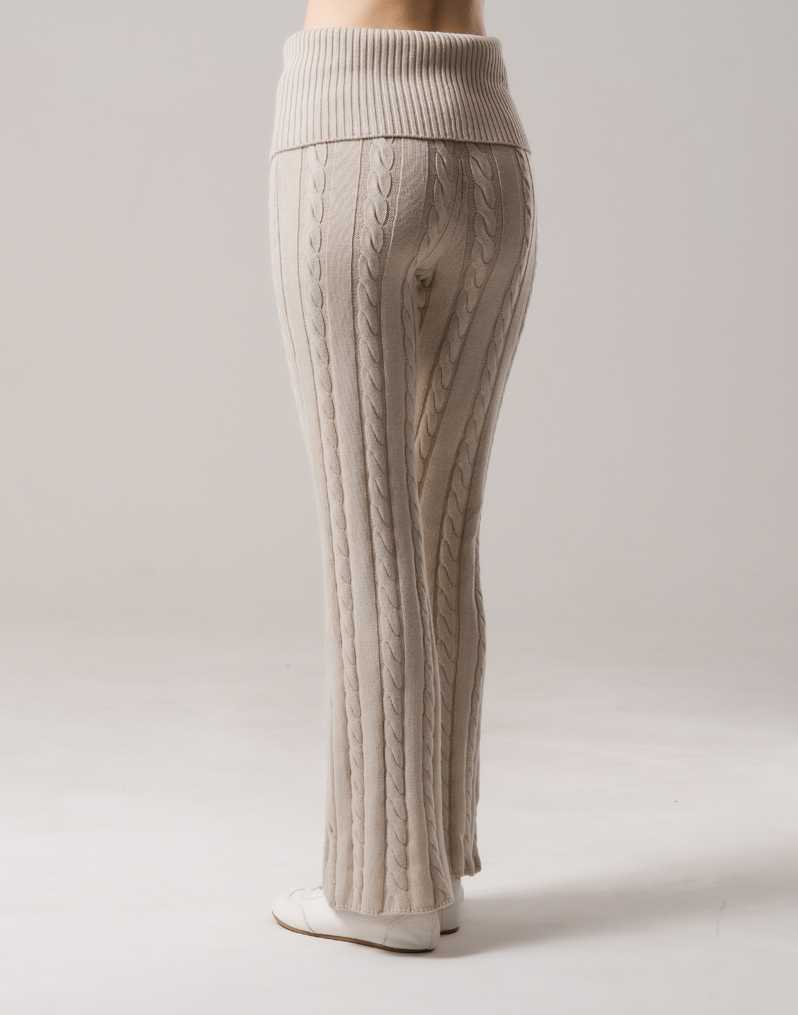 Cable Knit Flared Pants - Ivory – LÝFT