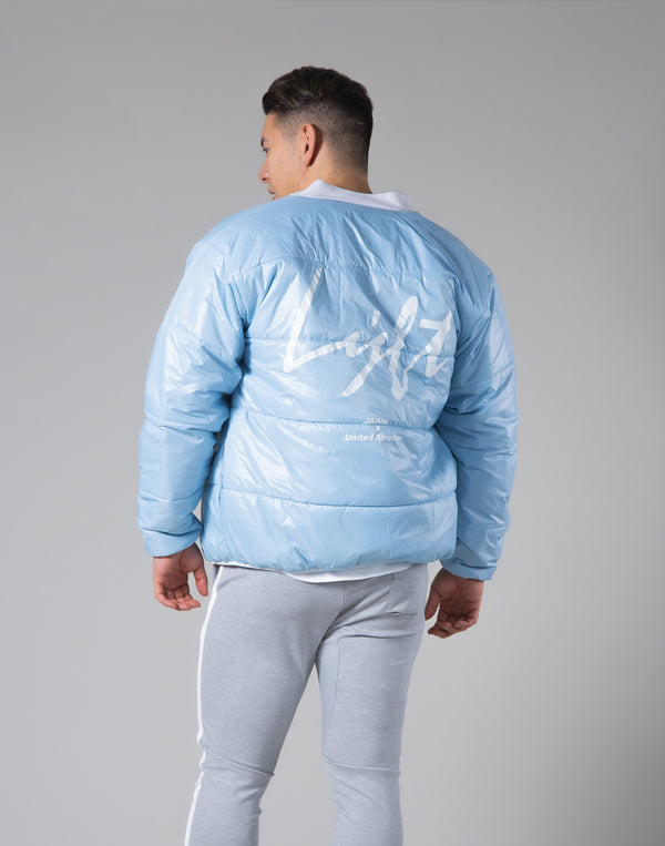 <transcy>Light Weight Warm Nylon Jacket --L.Blue</transcy>