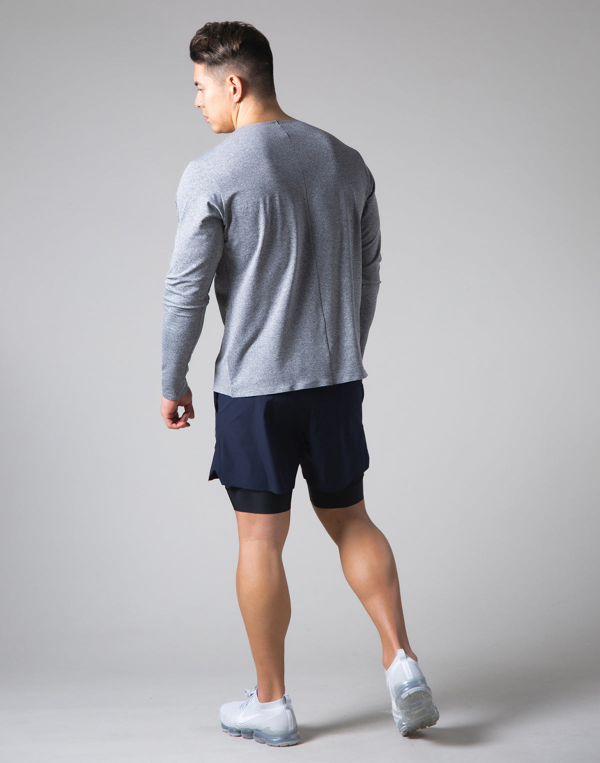 2Way Stretch Seamless Long Sleeve Tee - Grey