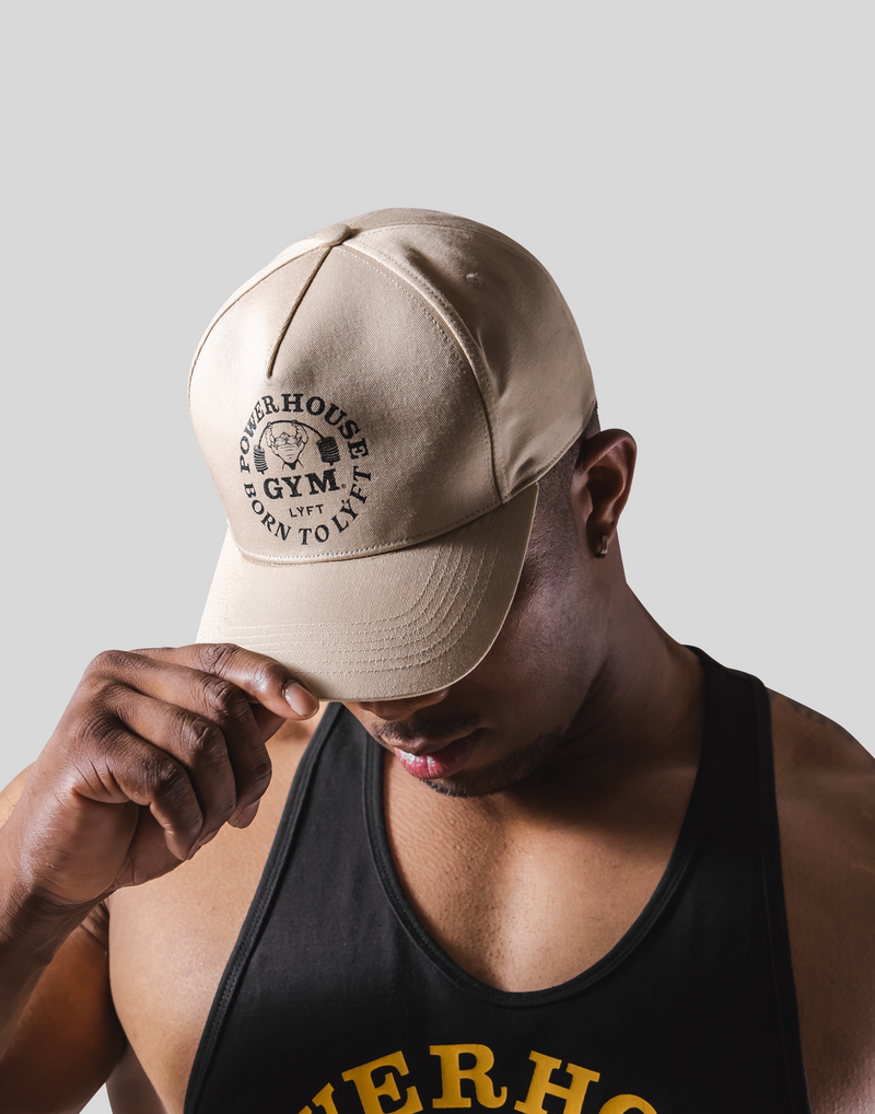LÝFT × Power House Gym logo Cap Beige LÝFT × Power House Gym logo Cap Beige