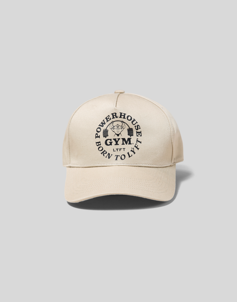 LÝFT × Power House Gym logo Cap Beige LÝFT × Power House Gym logo Cap Beige