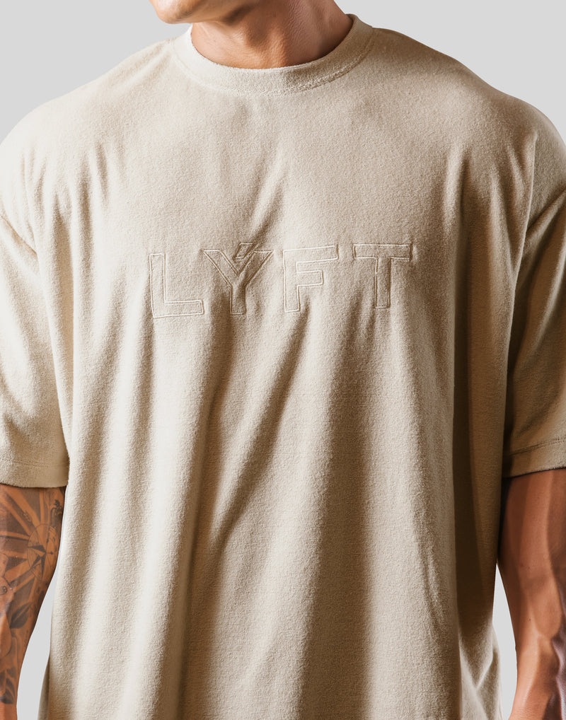 Outline Logo Pile Big T-Shirt - Beige