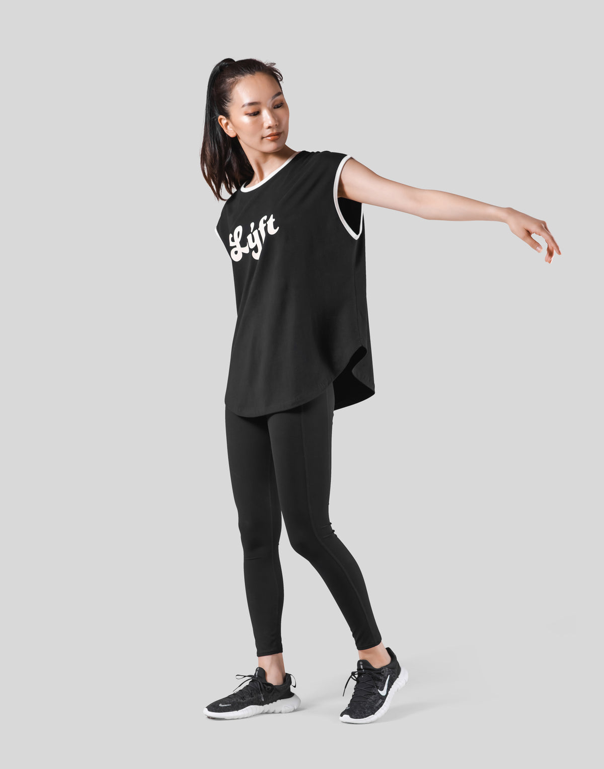 Old Logo Loose Fit Sleeve Less Shirt - Black