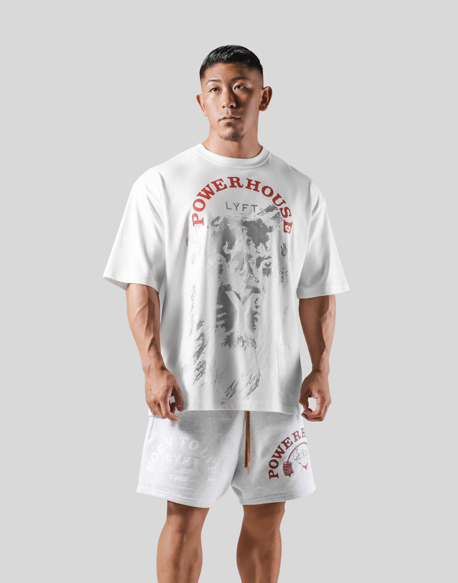 LÝFT × Power House Gym Lion Big T-Shirt - White LÝFT × Power House Gym Lion Big T-Shirt - White