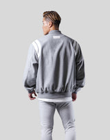 Round Shoulder Stadium Jacket - Grey