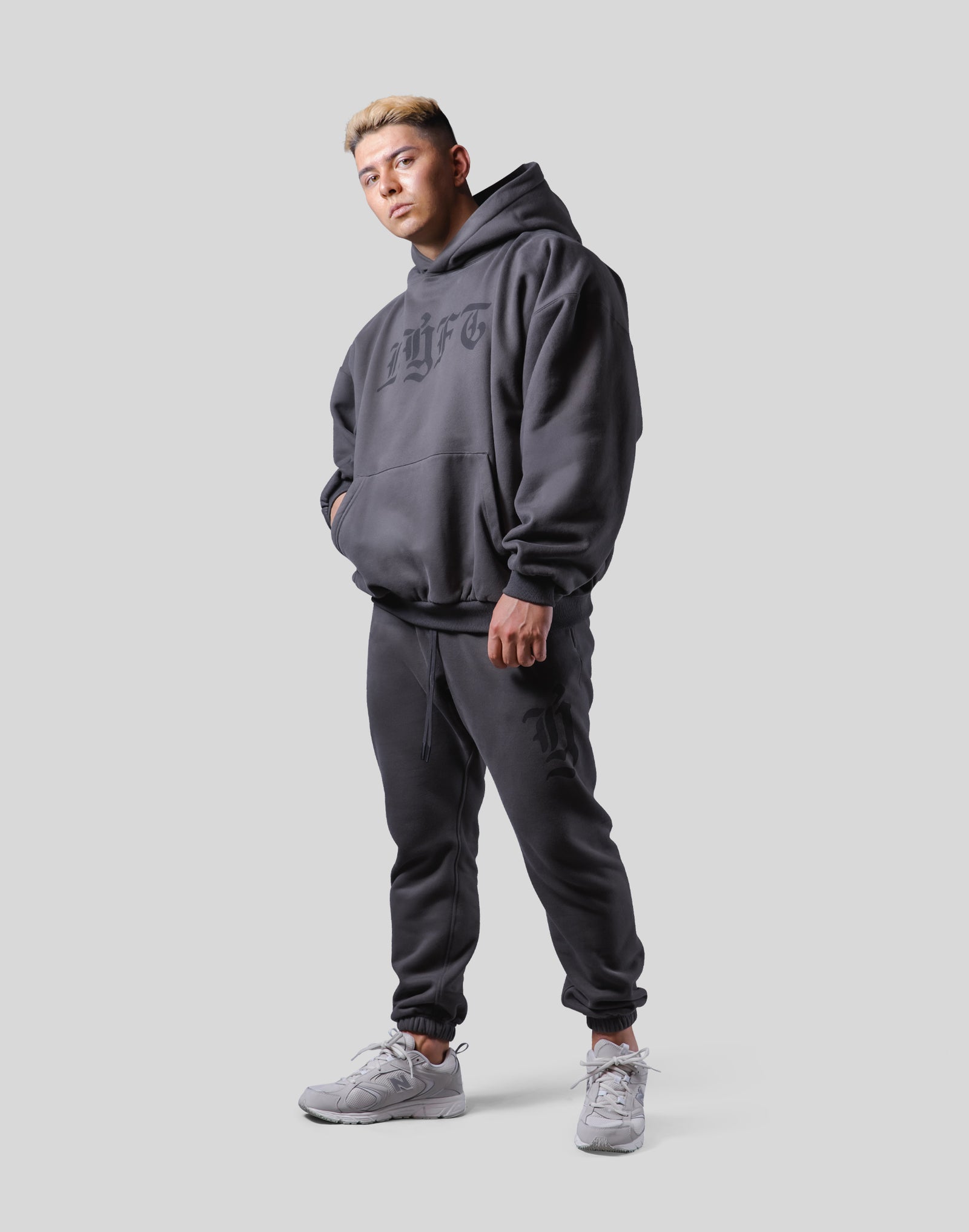 Old English Extra Wide Pullover Hoodie - Ash – LÝFT