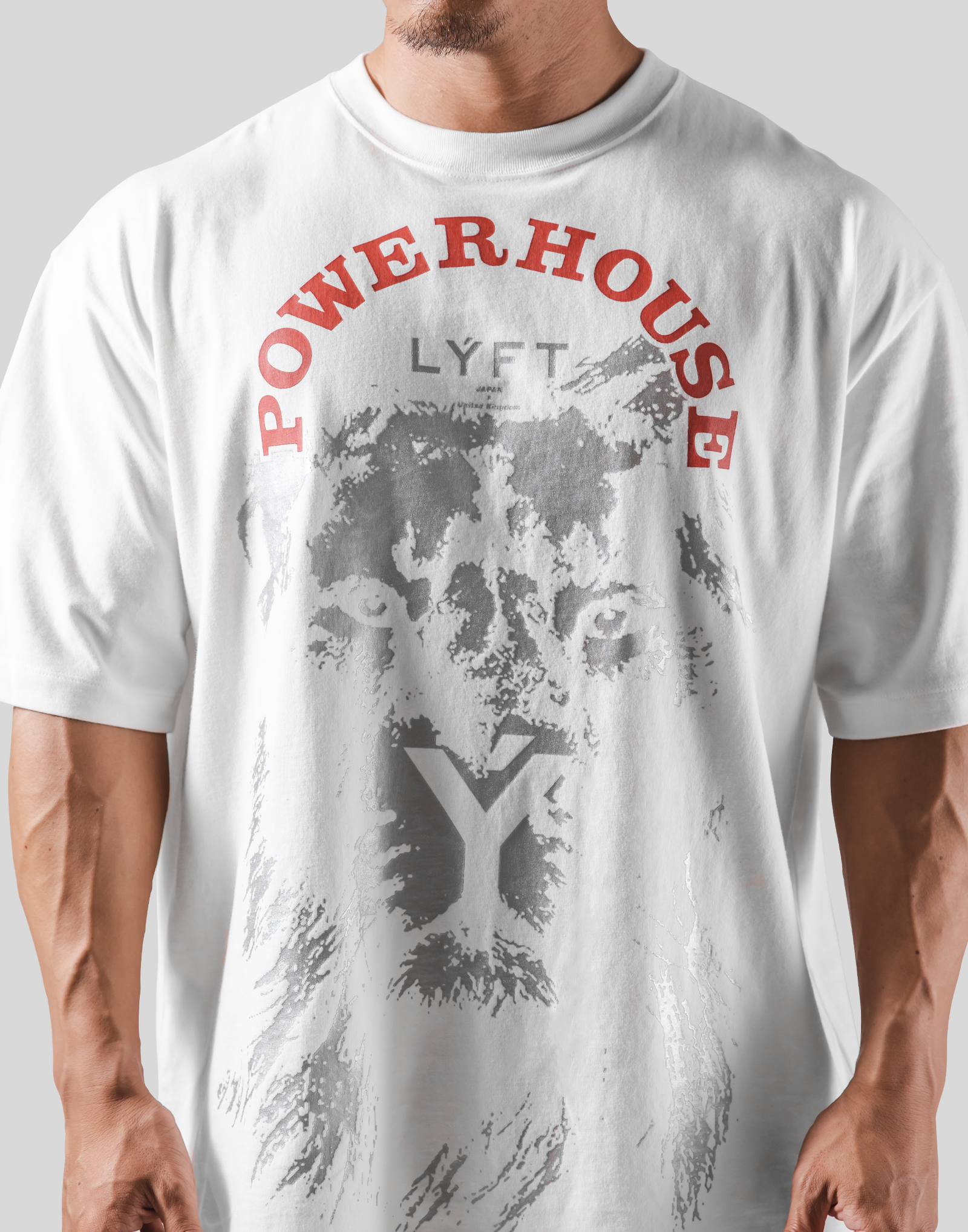LÝFT × Power House Gym Lion Big T-Shirt - White LÝFT × Power House Gym Lion Big T-Shirt - White