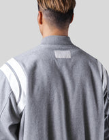 Round Shoulder Stadium Jacket - Grey