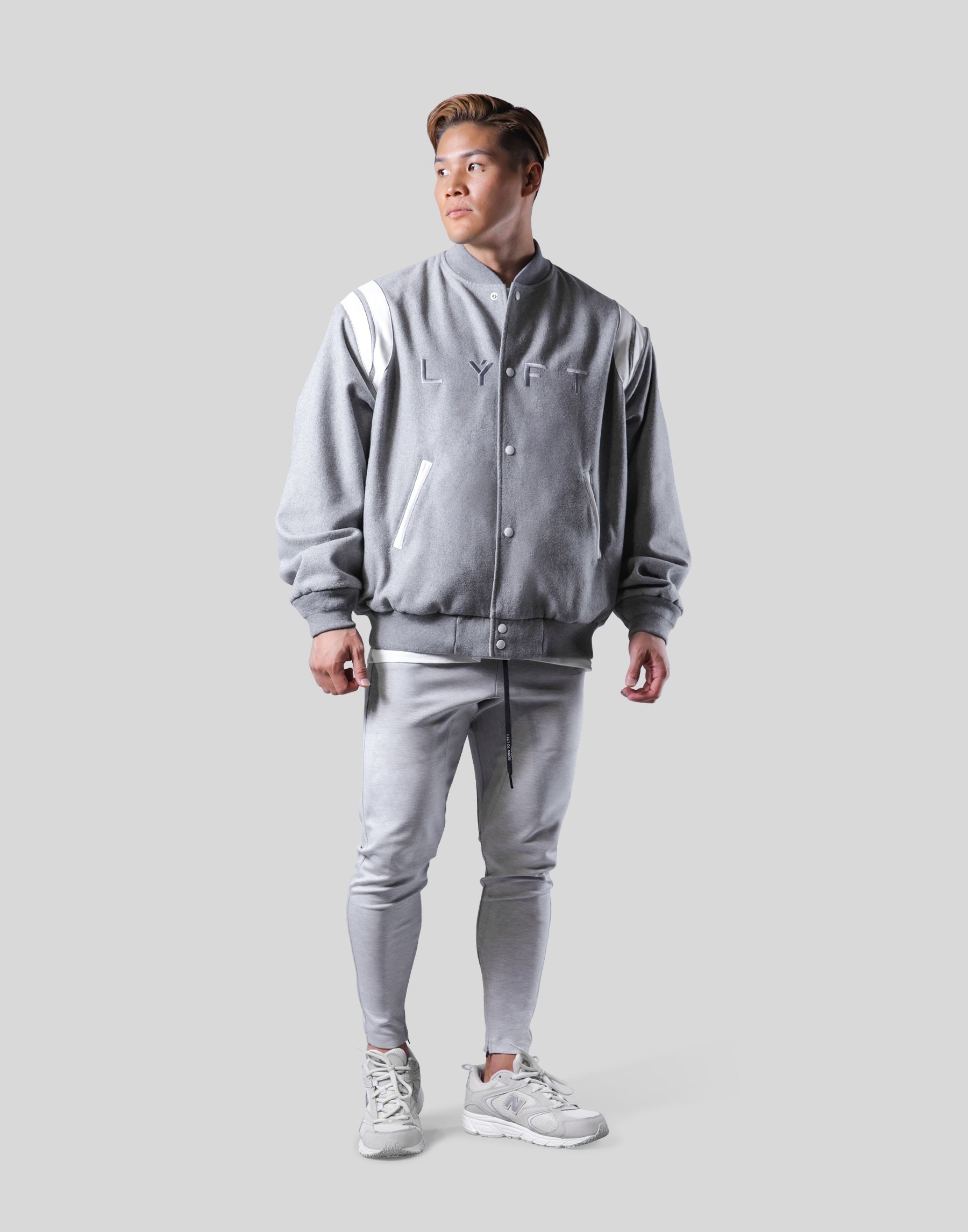 Round Shoulder Stadium Jacket - Grey – LÝFT