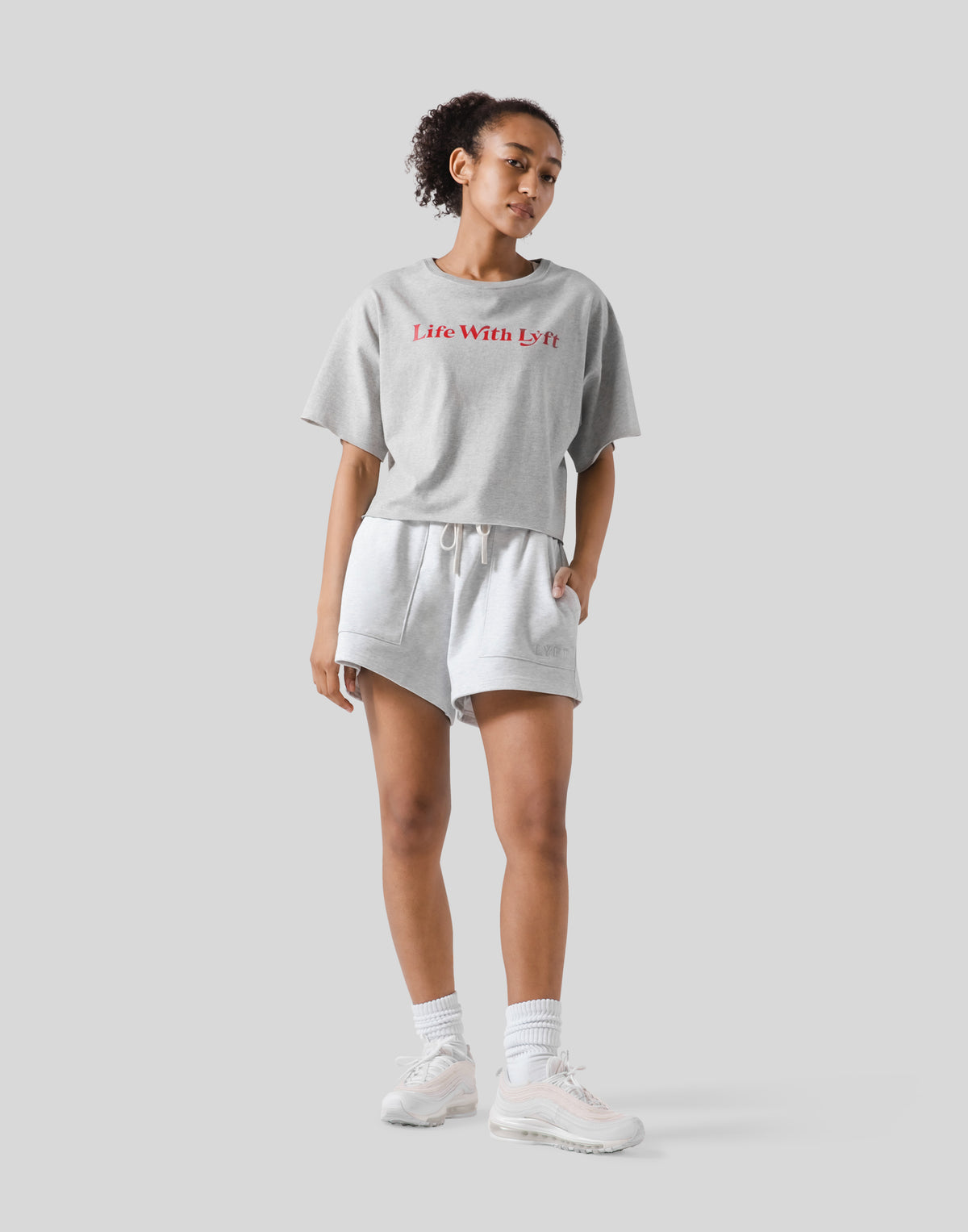 Wide Cropped T-Shirt - Grey