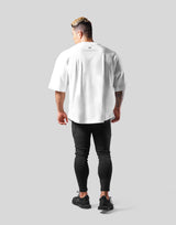Separate Wide Shoulder Big T-Shirt - White