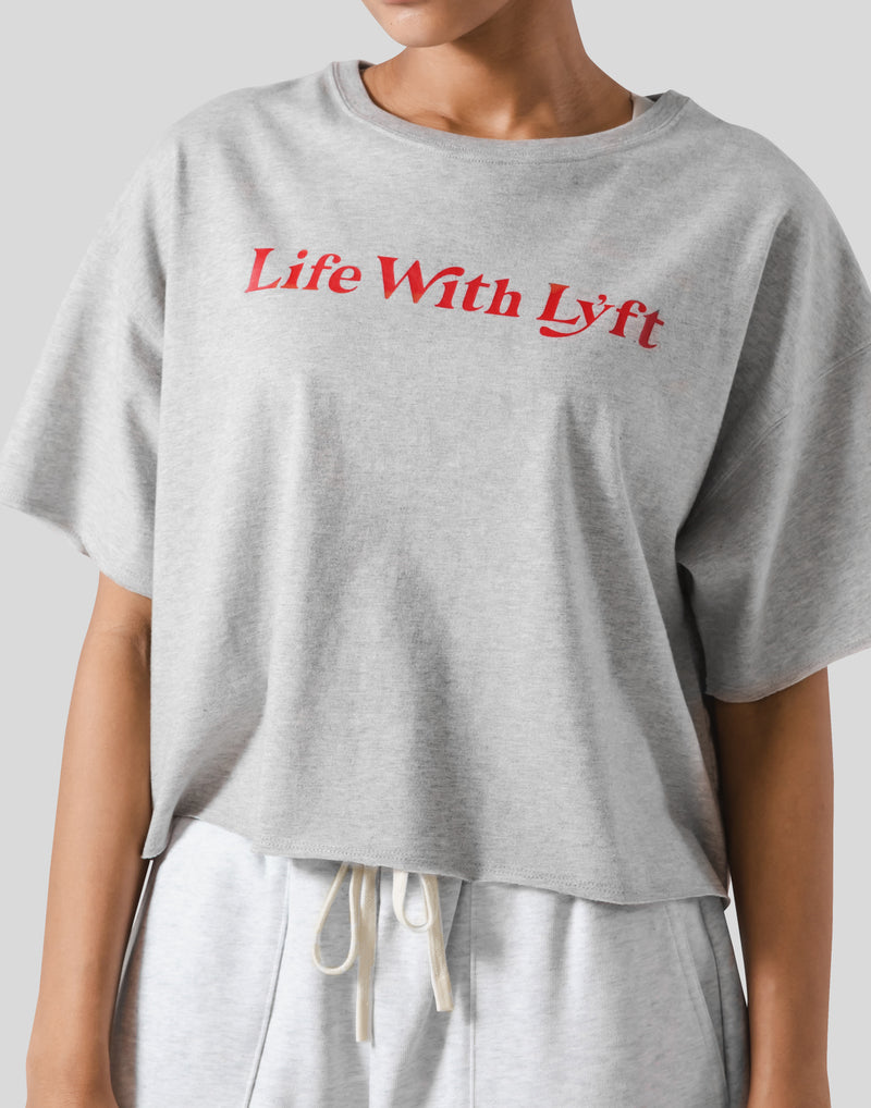 Wide Cropped T-Shirt - Grey