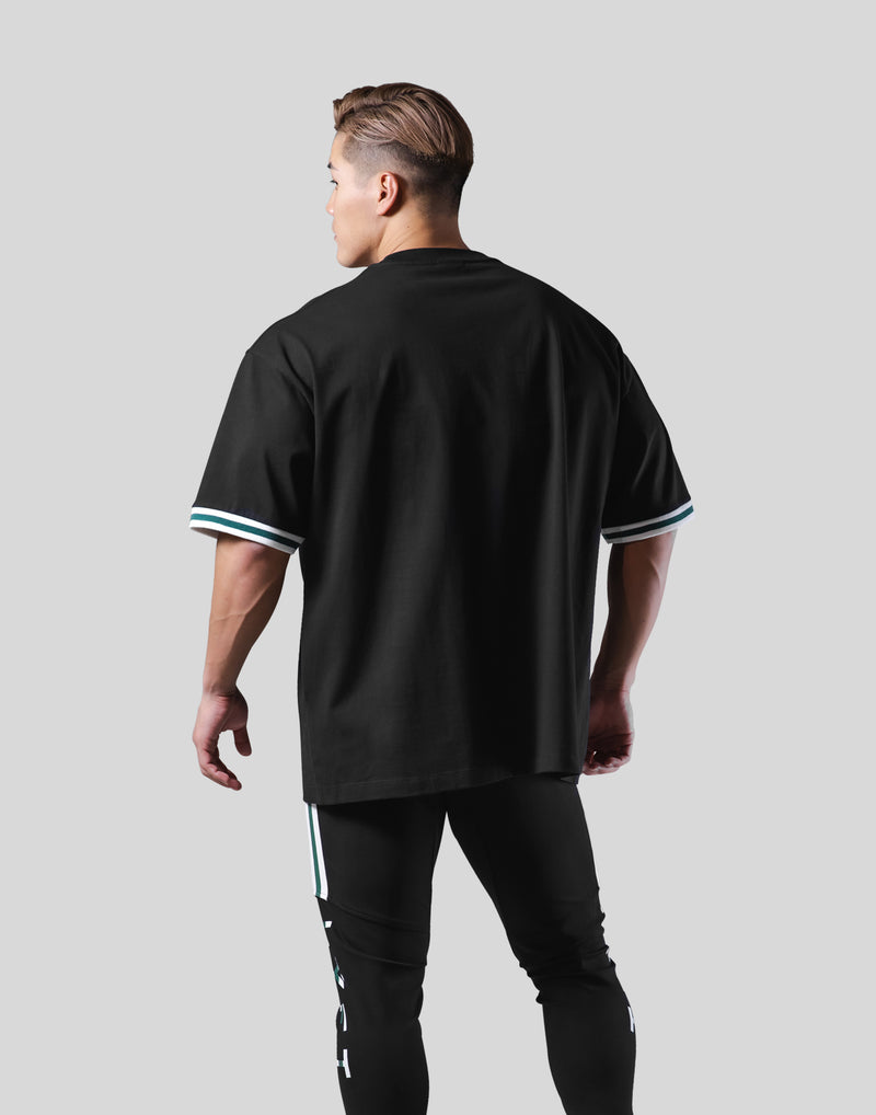 Stripe logo Big T-Shirt - Black