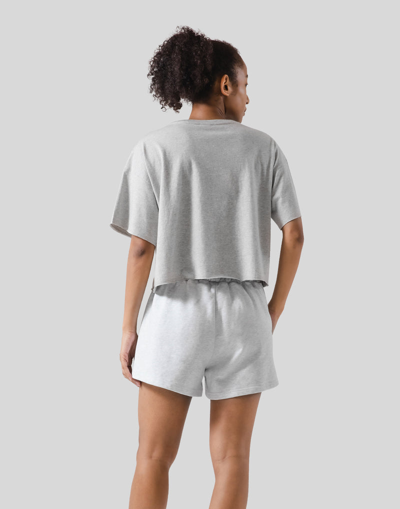 Wide Cropped T-Shirt - Grey