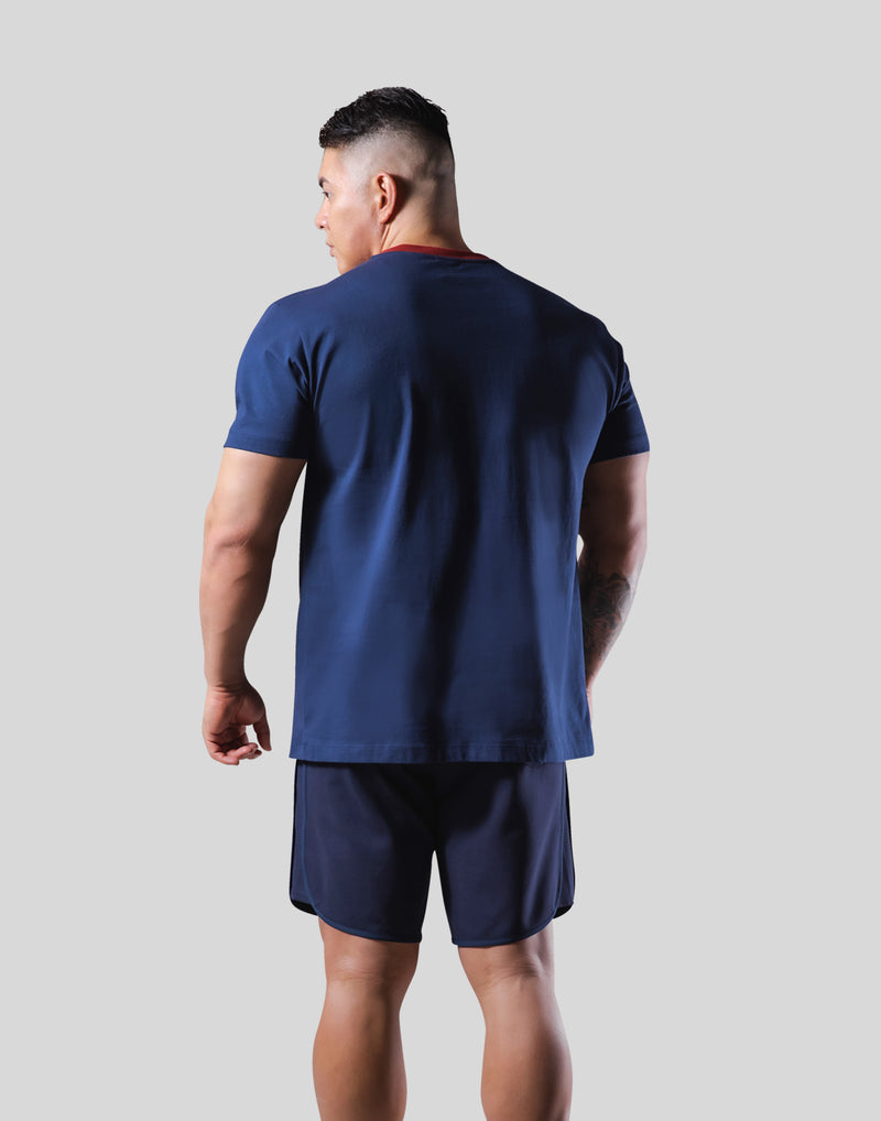 Color Rib Standard T-Shirt - Navy