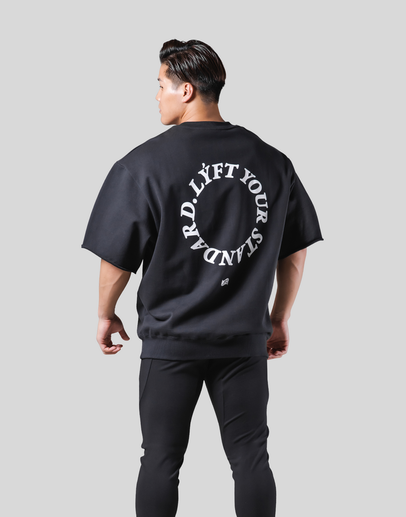 Message Ring Sweat Big T-Shirt - Black