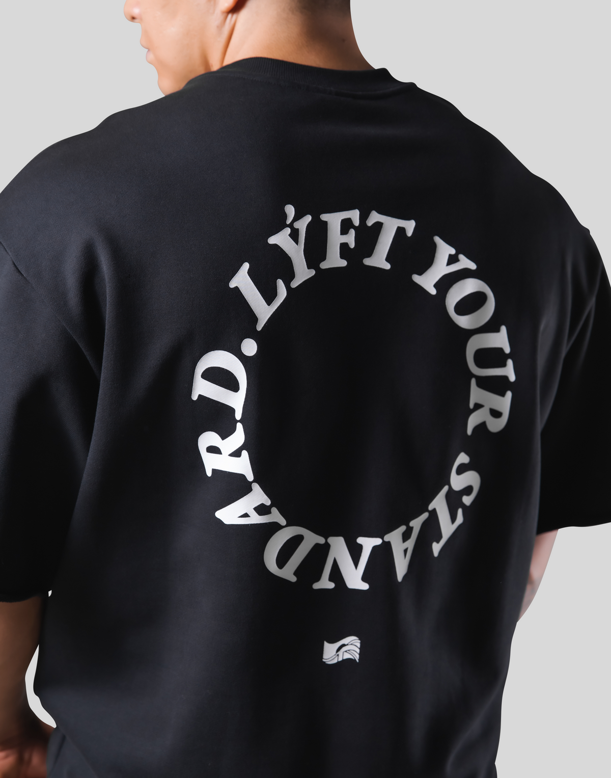 Message Ring Sweat Big T-Shirt - Black