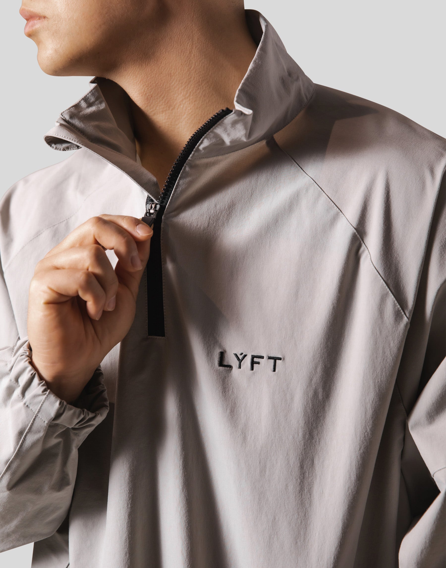 Back Message Half Zip Track Jacket - Grey – LÝFT