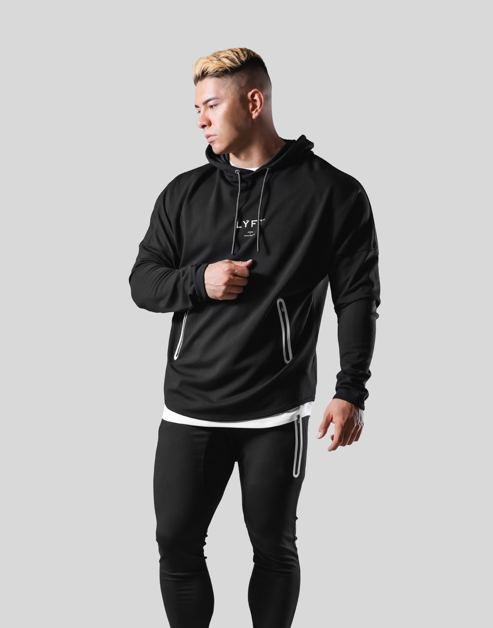 2Way Stretch Utility Pullover Hoodie 2 - Black – LÝFT