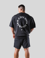 Message Ring Sweat Big T-Shirt - Black