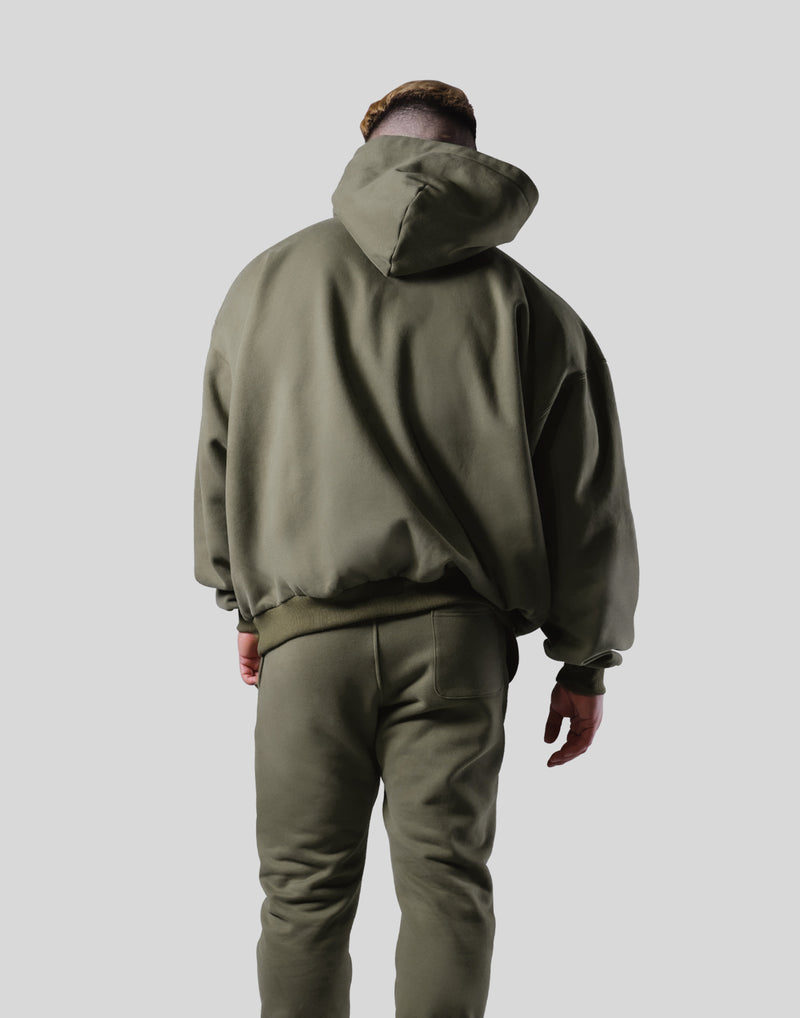 Old English Extra Wide Pullover Hoodie - Olive