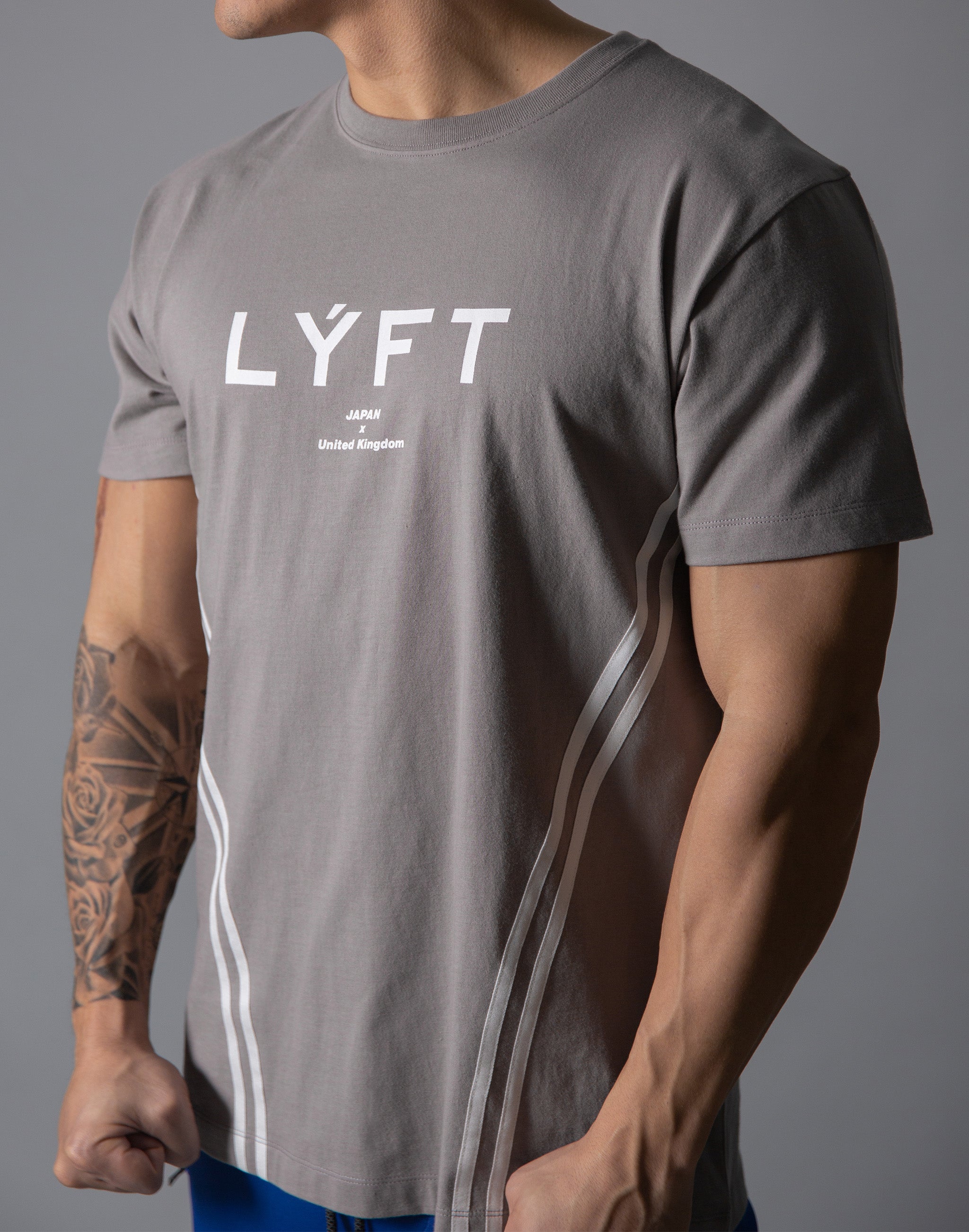 LYFT-リフト【トレーニングウェア】- LÝFT 2 Line T-Shirt - Grey
