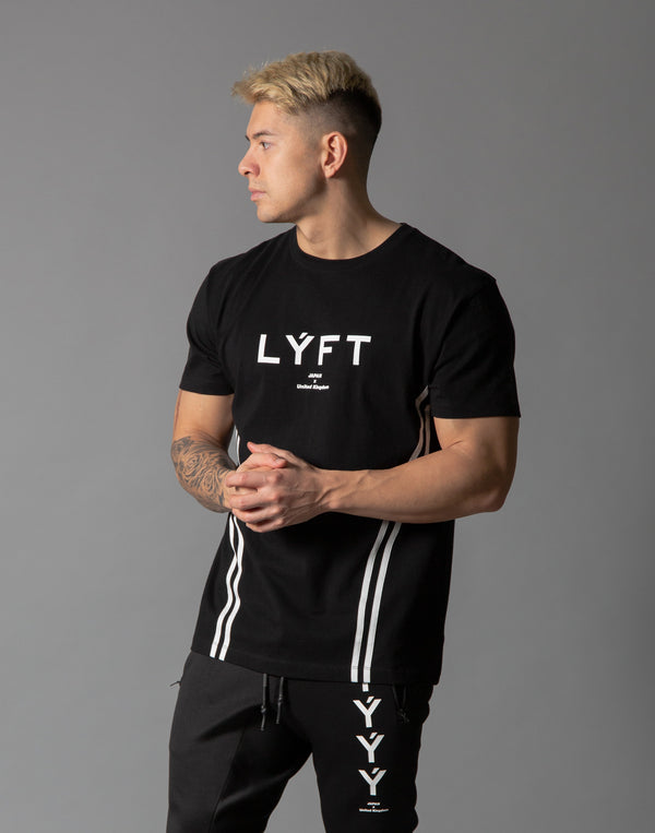 LYFT-リフト【トレーニングウェア】- 2 Line T-Shirt - Black