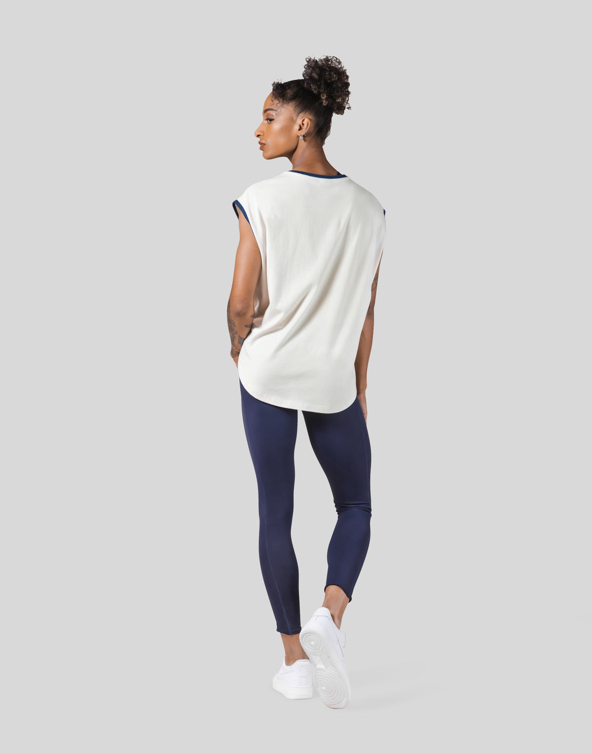 Old Logo Loose Fit Sleeve Less Shirt - Ivory