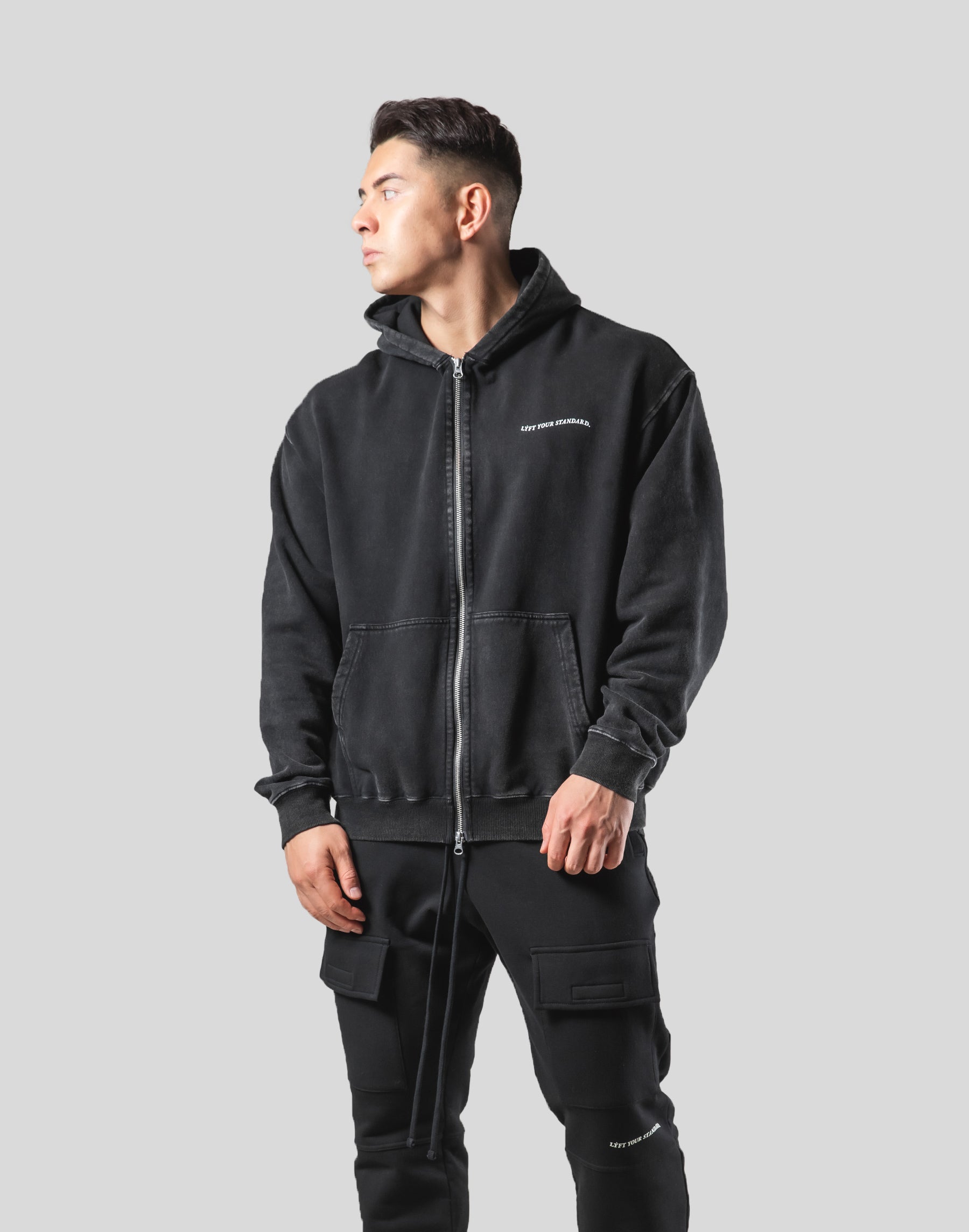 Lion Ring ZipUp Hoodie - Vintage Black – LÝFT
