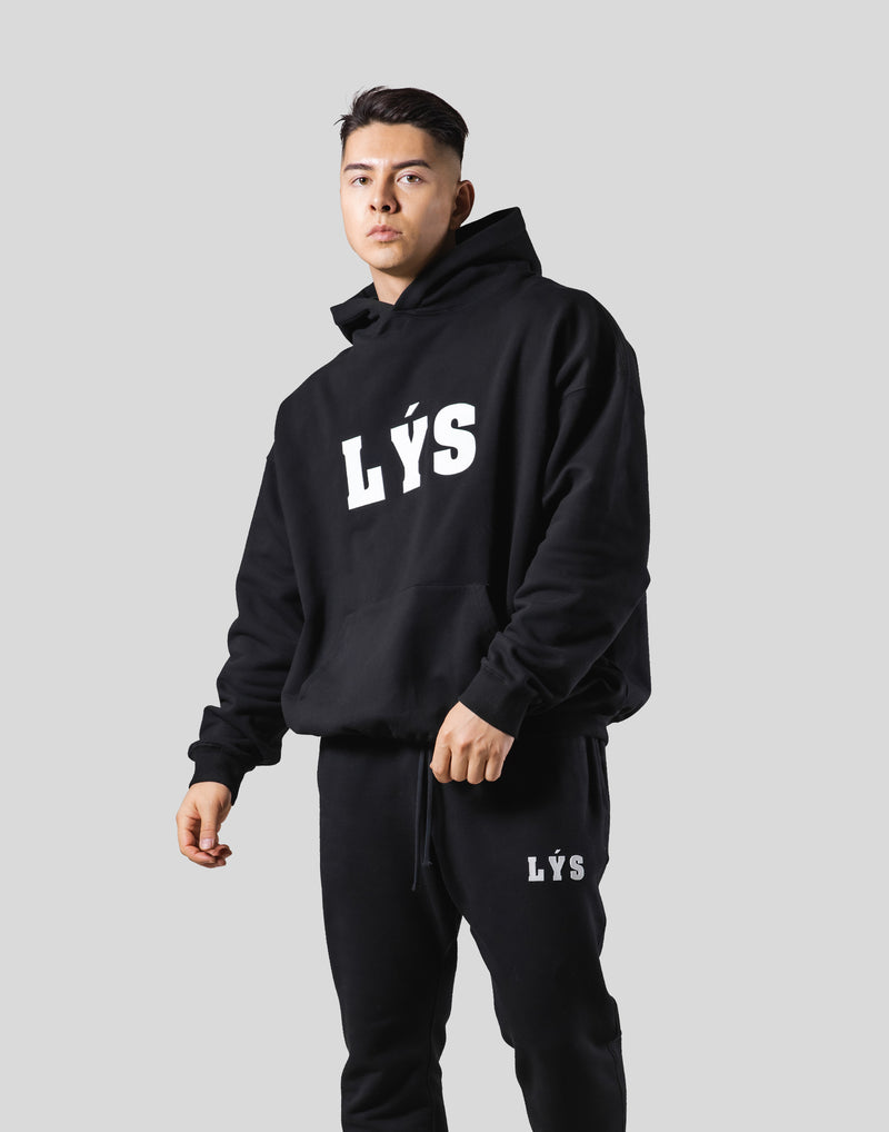 LÝS Logo Stretch Pullover Hoodie - Black – LÝFT