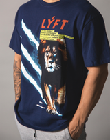 LÝFT Graphic Printed LION T-Shirt - Navy