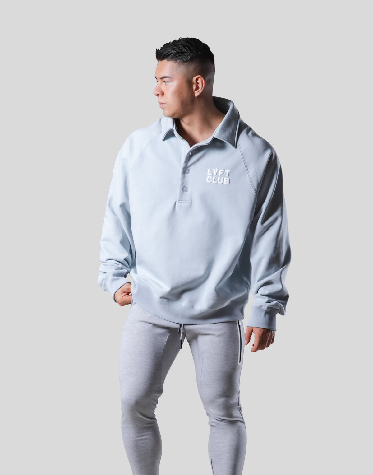 LÝFT Club Sweat Polo Shirt - L.Blue
