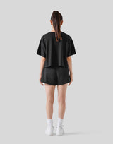 Wide Cropped T-Shirt - Black