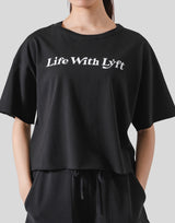 Wide Cropped T-Shirt - Black