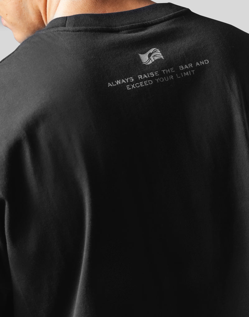 Separate Wide Shoulder Big T-Shirt - Black