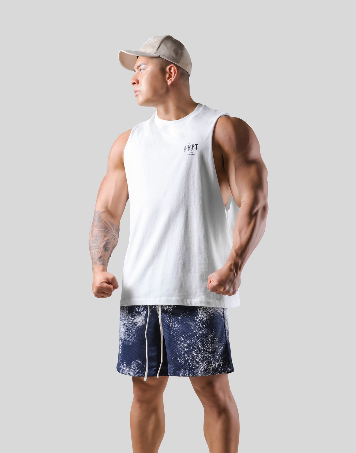Thunder Logo Drop Tanktop - White