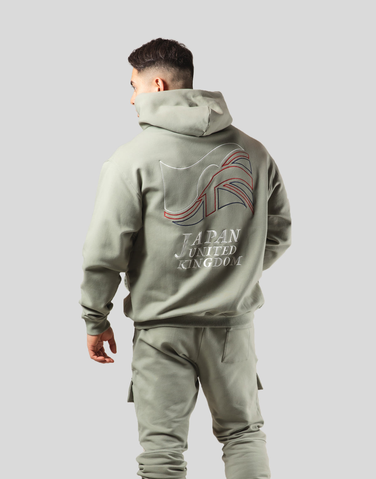 Mixed Flag ZipUp Hoodie - Olive