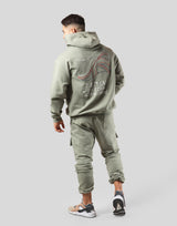 Mixed Flag ZipUp Hoodie - Olive