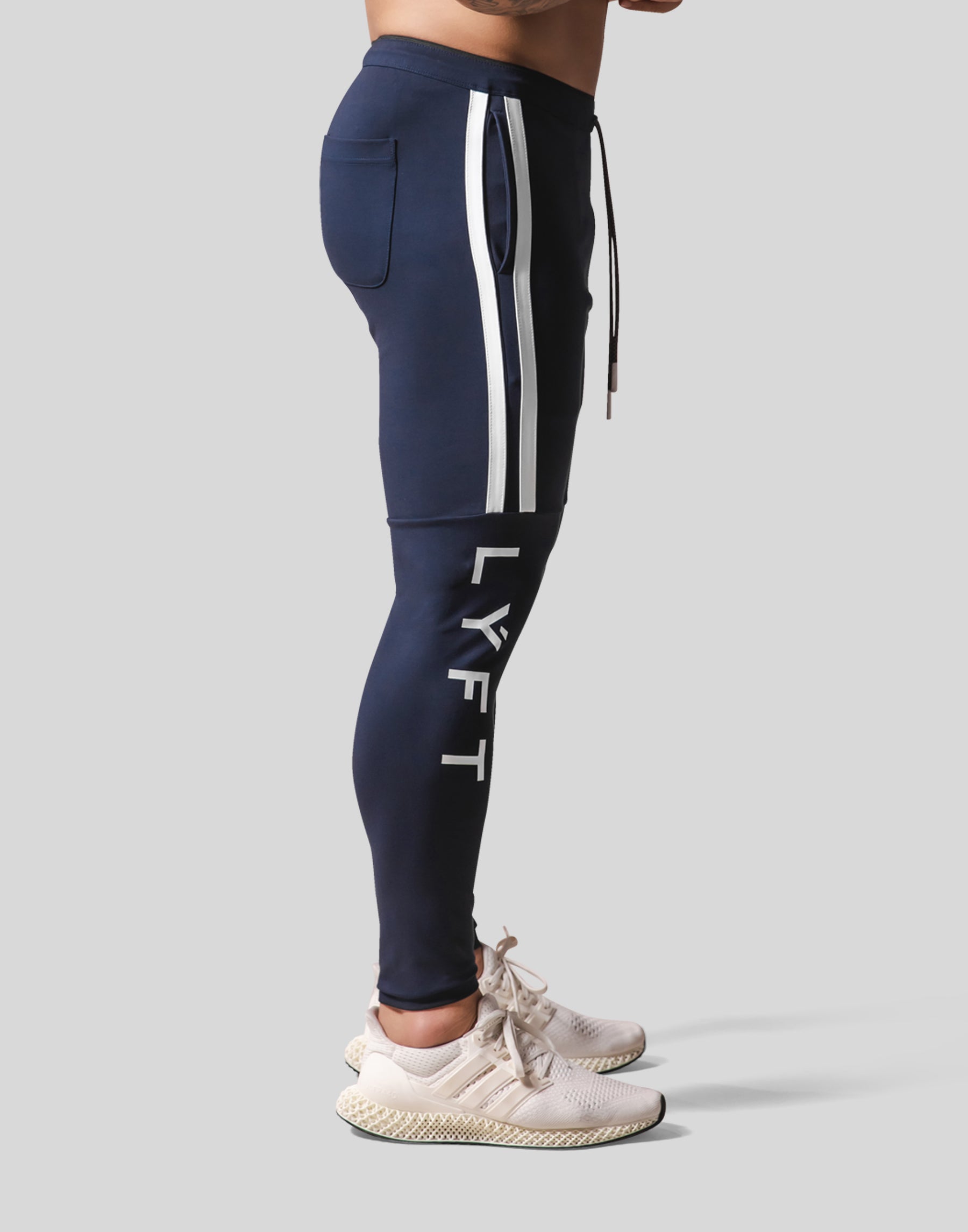 LÝFT Half Cut 2 Line Pants - Navy