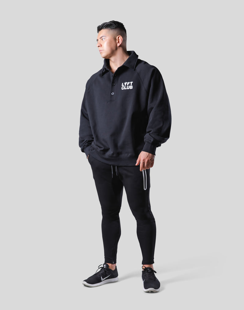 LÝFT Club Sweat Polo Shirt - Black