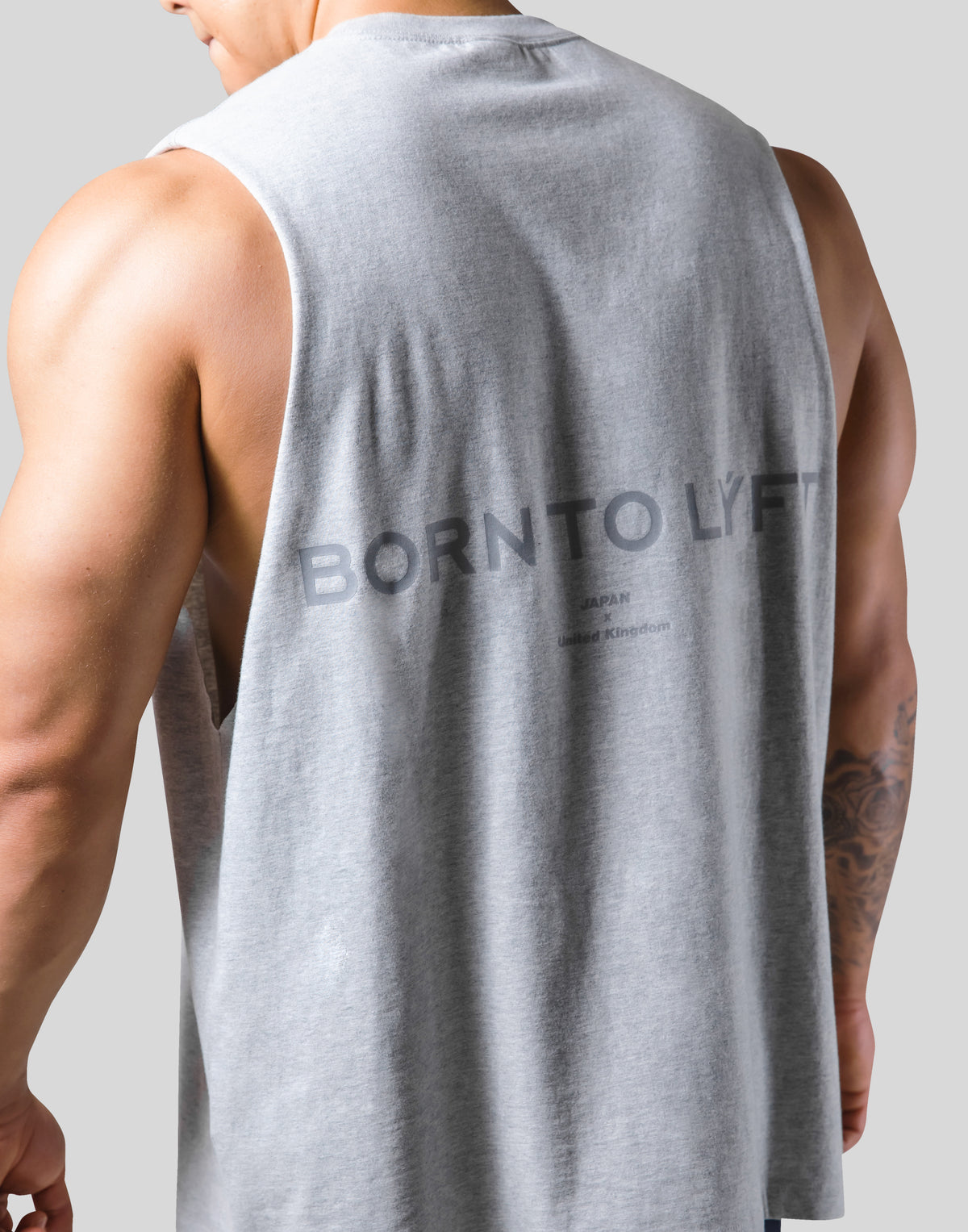 Back Message Drop Tanktop - Grey