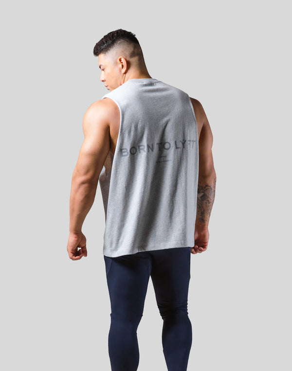 Back Message Drop Tanktop - Grey