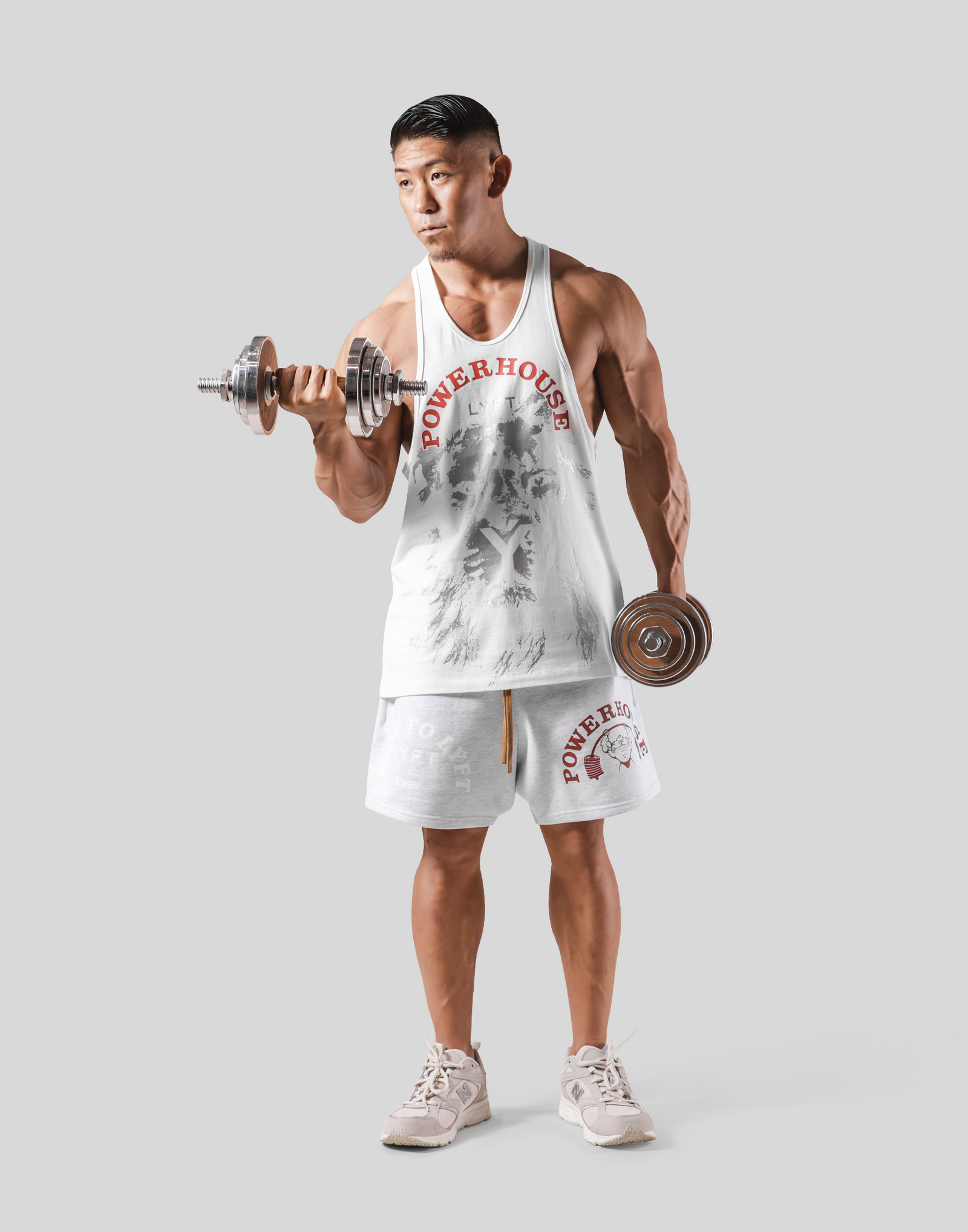 LÝFT × Power House Gym Lion Training Tanktop - White LÝFT × Power House Gym Lion Training Tanktop - White
