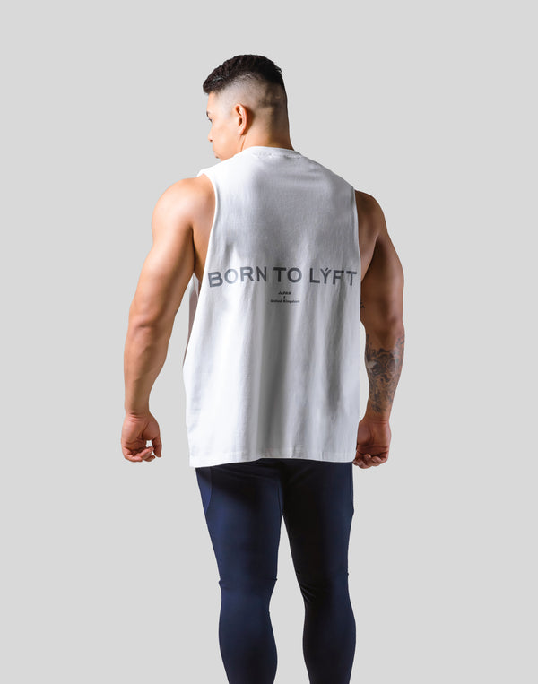 Back Message Drop Tanktop - White