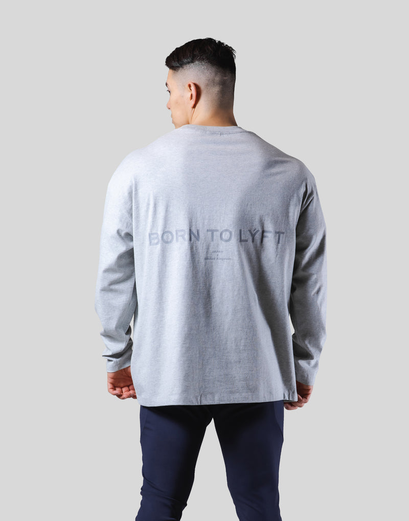 Back Message Vintage Long T-Shirt - Grey