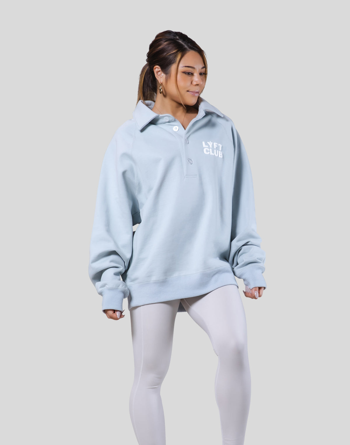 LÝFT Club Sweat Polo Shirt - L.Blue