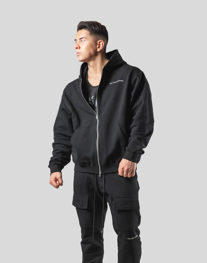 Mixed Flag ZipUp Hoodie - Black