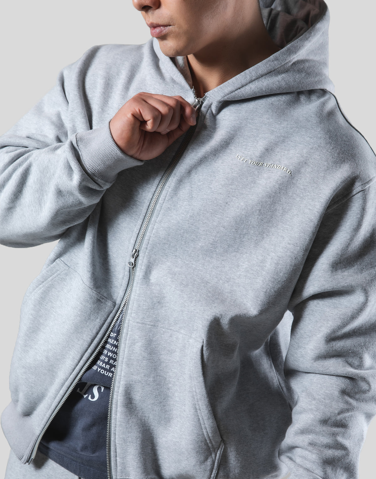 Mixed Flag ZipUp Hoodie - Grey