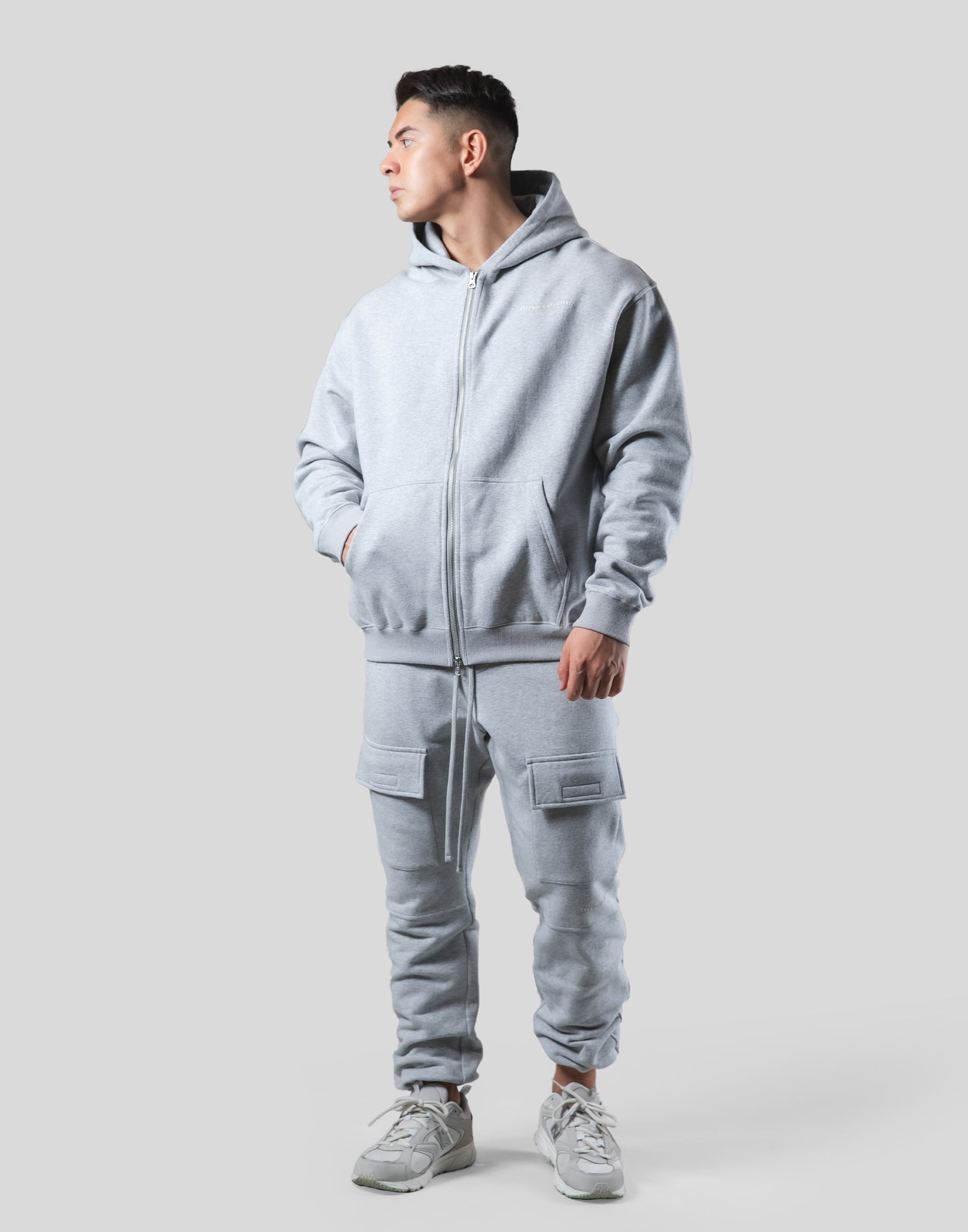 Mixed Flag ZipUp Hoodie - Grey – LÝFT