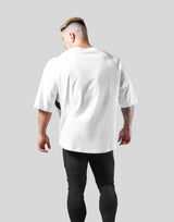 Angle Separate Wide Shoulder Big T-Shirt - White